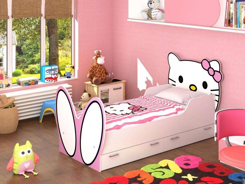 кровать hello kitty! с бязевым матрацем в Саратове