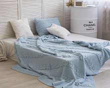 комплект плед с косами (180*220) и 2 наволочки (50*50) св. голубой в Саратове