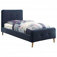 кровать button tufted flannelette navy 140х200 в Саратове