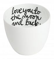 подсвечник белый фарфоровый с надписью внутри love you to the moon and back, 6,5 см в Саратове