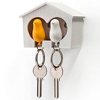 держатель+брелок для ключей двойной sparrow белый-желтый в Саратове