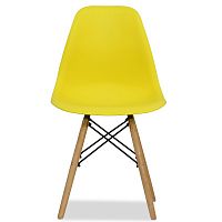 стул деревянный pc-015 желтый ножки дерево (eames style) в Саратове