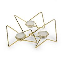 набор подсвечников золотых металлических для чайных свечей tri-angular loop, 7 см, 3 штуки в Саратове
