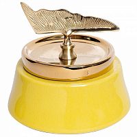 ваза керамическая с крышкой желтая 21*16см в Саратове