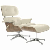 кресло eames style lounge chair & ottoman кремовое в Саратове