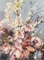 картина маслом красивые цветы 90*120 см. в Саратове