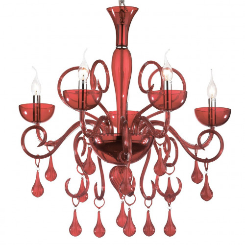 подвесная люстра ideal lux lilly sp5 rosso в Саратове