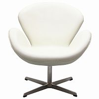 кресло swan chair экокожа белое в Саратове