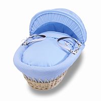 колыбель-переноска gift wicker moses basket натуральная, голубое белье в Саратове