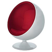 кресло-шар eero ball chair бело-красное в Саратове