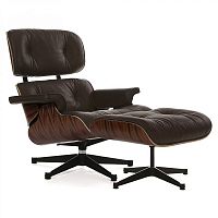 кресло eames style lounge chair палисандр коричневое в Саратове