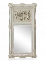 зеркало настенное прямоугольное в высокой белой раме францини distressed chalk white в Саратове