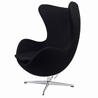 кресло arne jacobsen style egg chair черное в Саратове