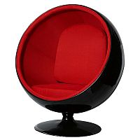 кресло eero ball chair черно-красное в Саратове