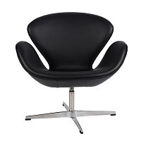 кресло arne jacobsen style swan chair черное в Саратове