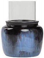 подсвечник синий со стеклом colors blue big, 32 см в Саратове