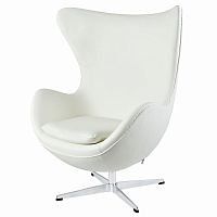 кресло egg chair by arne jacobsen белое в Саратове