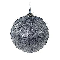 шар новогодний серебряный с блестящими чешуйками paper ball, 10 см в Саратове