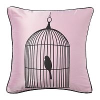 подушка с птичкой в клетке birdie in a cage pink в Саратове