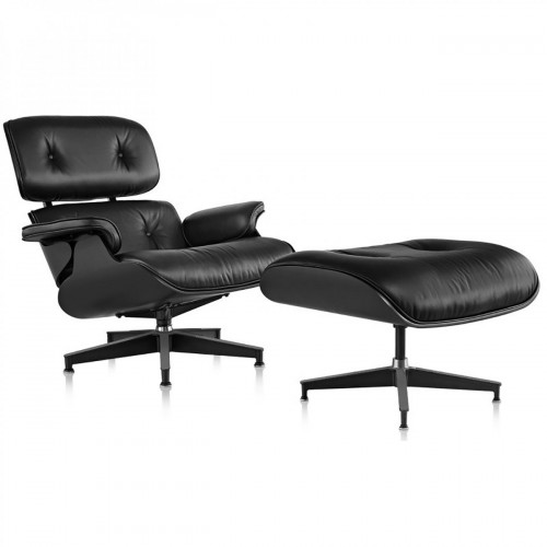 кресло eames style lounge chair черное в Саратове