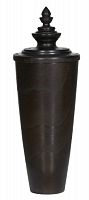 ваза деревянная с фигурной крышкой 31х82 см anri темно-коричневая в Саратове