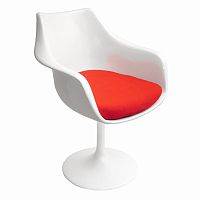 кресло tulip armchair бело-красное шерсть в Саратове