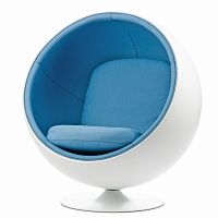 кресло ball chair бело-синее в Саратове