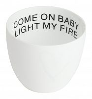 подсвечник белый фарфоровый с надписью внутри come on baby light my fire, 6,5 см в Саратове