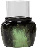 подсвечник зеленый со стеклом colors green, 32 см в Саратове