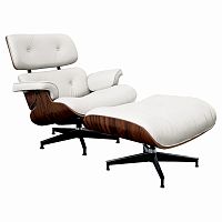 кресло lounge chair & ottoman белое в Саратове