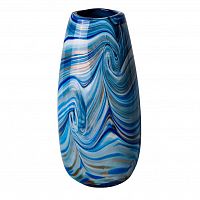 ваза для цветов стеклянная синяя d13,5x30 см в Саратове