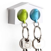 держатель+брелок для ключей двойной mini sparrow зеленый-голубой в Саратове