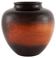 ваза деревянная объемная с широким горлышком 28х26 см tayra черно-коричневая в Саратове