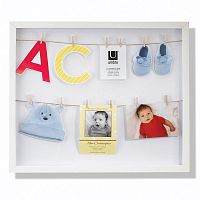 панно с зажимами для 12 фотографий clothesline белое в Саратове