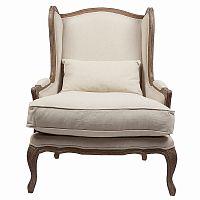 кресло мягкое с ушами lorraine chair with burlap бежевое в Саратове