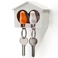 держатель+брелок для ключей двойной sparrow белый-оранж в Саратове