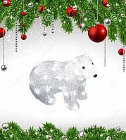 фигурка светодиодная «белый медведь-4» 25x31см (11037) uld-m3125-040/sta в Саратове