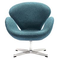 кресло swan chair сине-зеленое в Саратове