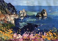 картина маслом морские скалы в Саратове
