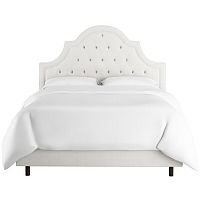 кровать двуспальная 180х200 белая с каретной стяжкой harvey tufted white в Саратове