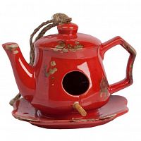 aромолампа для эфирных масел красная в виде чайника candelero red, 17 см в Саратове