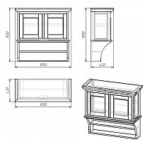 шкафчик навесной с двумя полками провинция с состариванием в Саратове