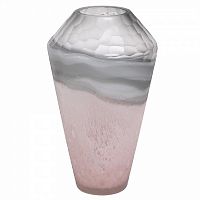 ваза стеклянная салют 4 серо-розовая в Саратове