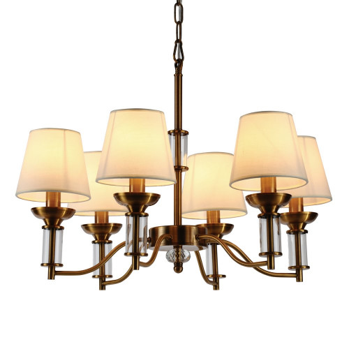 люстра walters 6 от delight collection прозрачная/бежевая/латунь в Саратове