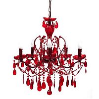 люстра 19th c. rococo iron & smoke crystal round (красная) красная в Саратове