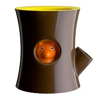 горшок самополивающийся log&squirrel коричневый-желтый в Саратове