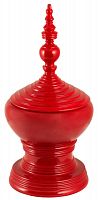 ваза настольная в виде пагоды с крышкой и рельефным декором 66 см radius красная в Саратове