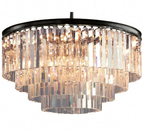 люстра odeon 4 rings черное основание чёрная, прозрачная в Саратове