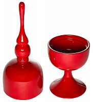 ваза деревянная фигурная с крышкой finial 26 см красная глянцевая в Саратове