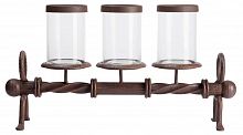 подсвечник металлический коричневый со стеклом на 3 свечи glass pillar, 51 см в Саратове